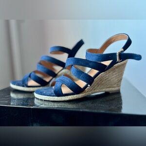 DV by Dolce Vita Navy Strappy Wedges